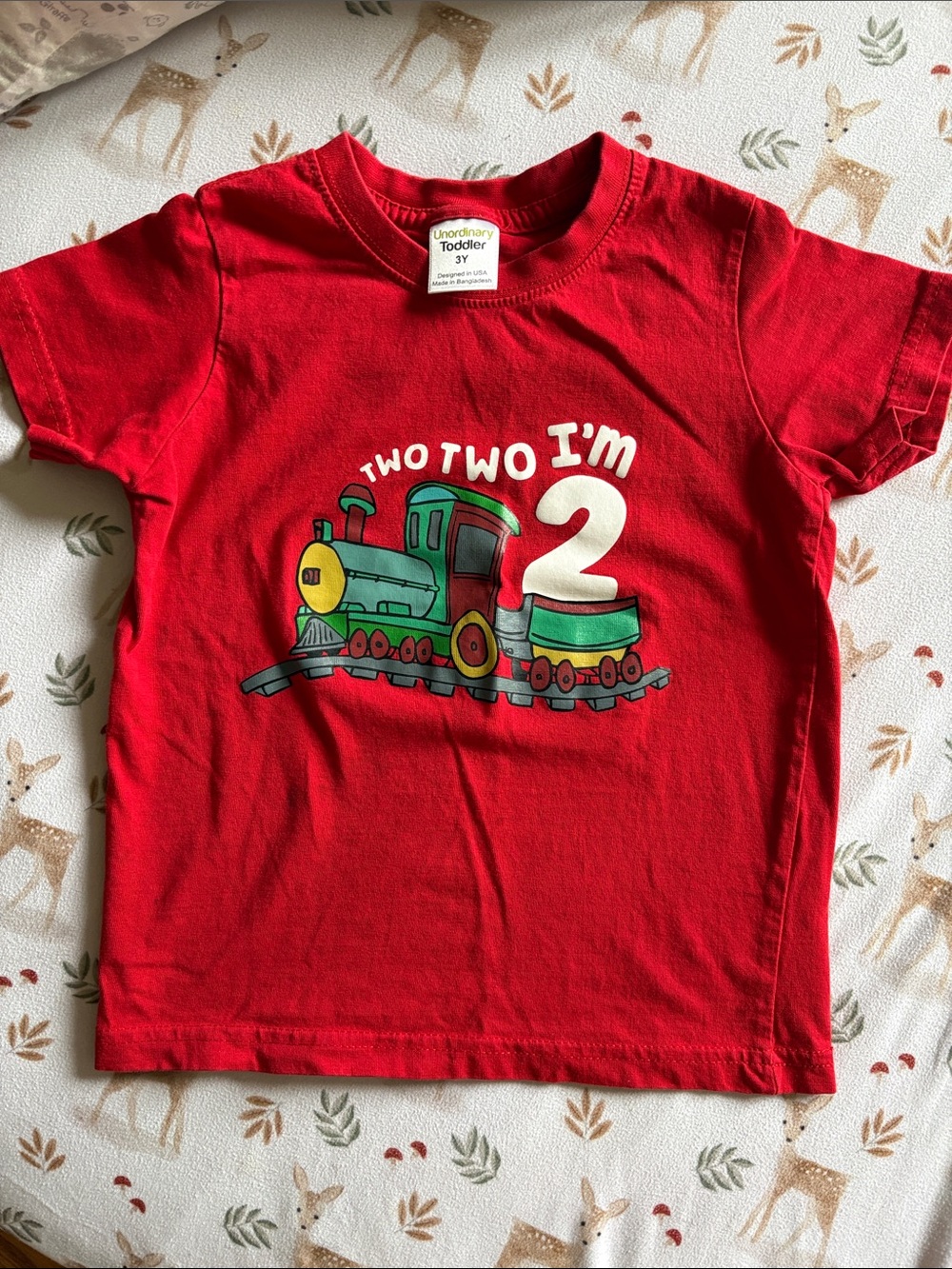 Boy’s birthday t shirt for 2 year old red train NWT